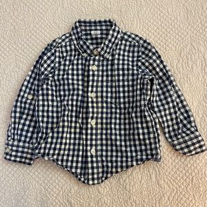 Baby Gap, navy and white check button down, size 3T